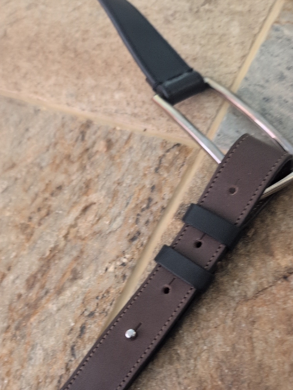 LAFAYETTE 148 Women's Brown/Leather Belt with Black Accents.